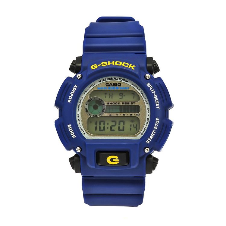 卡西欧男式DW9052 2G防震蓝色橡胶数字表盘手表