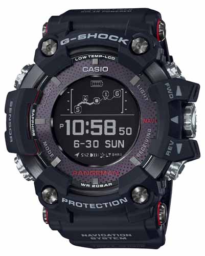 卡西欧G-SHOCK GPR-B1000-1JR Rangeman太阳能辅助GPS手表